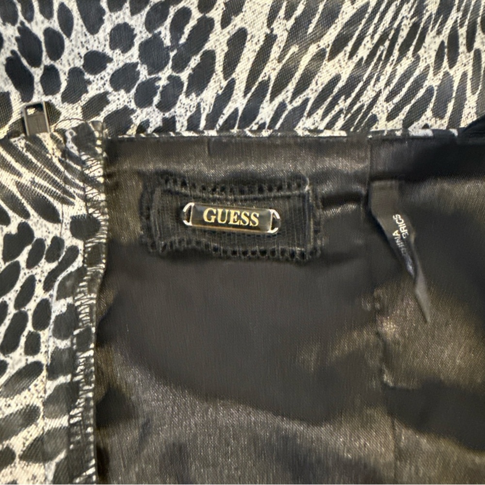 *Guess Animal Print Satin Zipper Front Dress Size 7 - Picture 3 of 4